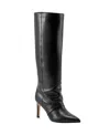 Marc Fisher Ltd Narysa Pointed Toe Knee High Boot In Black Leather