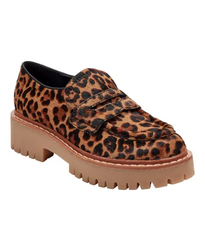 Marc Fisher Ltd Women's Norton Lug Sole Casual Slip-on Loafers In Animal Print