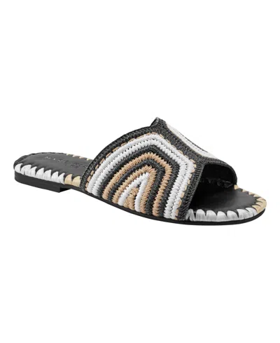 MARC FISHER LTD WOMEN'S NOTTIE WOVEN FLAT SLIDE SANDALS