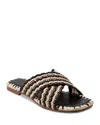Marc Fisher Ltd Women's Nylie Square Toe Flat Sandals In Light Natural