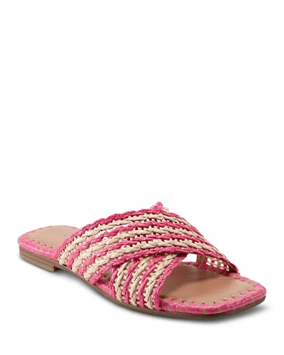 MARC FISHER LTD WOMEN'S NYLIE SQUARE TOE FLAT SANDALS