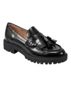 Marc Fisher Ltd Ozzie Kiltie Lug Loafer In Black Leather