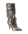 Marc Fisher Ltd Paityn Slouch Pointed Toe Boot In Pewter Snake Leather