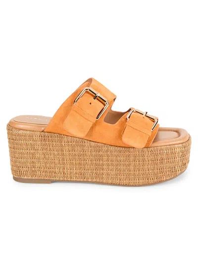 Marc Fisher Ltd Women's Palery Suede Platform Sandals In Orange