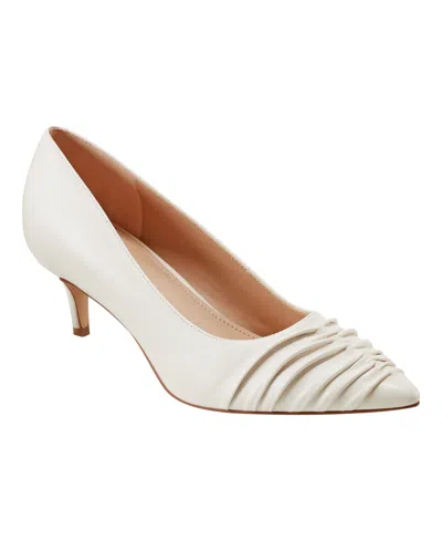 Marc Fisher Ltd Women's Paria Ruched Kitten Heel Pumps In Cream