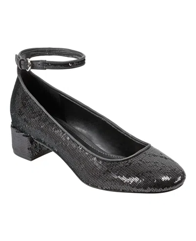 Marc Fisher Ltd Women's Parri Block Heel Mary Jane Dress Pumps In Black Sequin