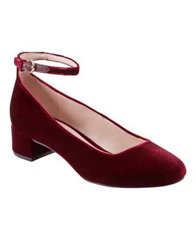Marc Fisher Ltd Women's Parri Block Heel Mary Jane Dress Pumps In Dark Red
