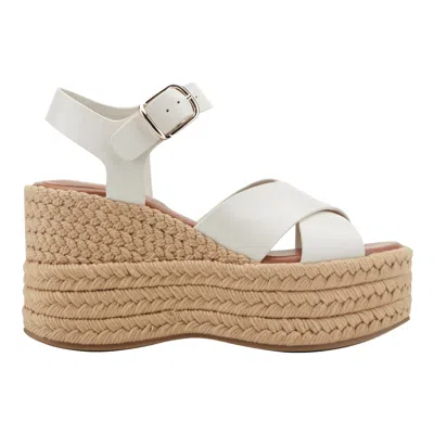 Marc Fisher Ltd Pasion Espadrille Ankle Strap Platform Wedge Sandal In White