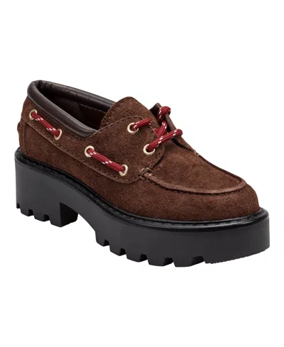MARC FISHER LTD WOMEN'S PEYTEN LACED PLATFORM LUG LOAFERS