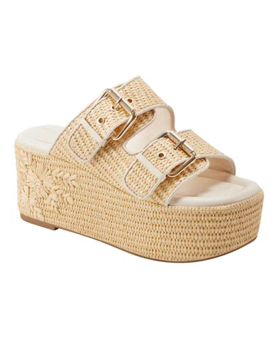 MARC FISHER LTD WOMEN'S POPPY HIGH PLATFORM WEDGE SANDALS