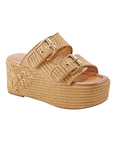 MARC FISHER LTD WOMEN'S POPPY HIGH PLATFORM WEDGE SANDALS