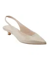 Marc Fisher Ltd Posey Kitten Heel Slingback Pump In Light Natural Leather