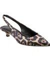 Marc Fisher Ltd Posey Slingback Pointed Toe Kitten Heel Pump In Light Natural Leopard
