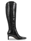 Marc Fisher Ltd Quinnie Croc Embossed Over The Knee Boot In Black