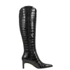 Marc Fisher Ltd Quinnie Croc Embossed Over The Knee Boot In Black