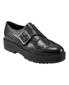 Marc Fisher Ltd Remona Wingtip Monk Strap Platform Loafer In Black Leather