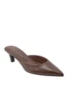 Marc Fisher Ltd Women's Rosa Pointy Toe Slip-on Dress Mules In Dark Brown Leather