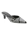 Marc Fisher Ltd Women's Rosa 2 Pointed Toe Embossed Kitten Heel Slide Pumps In Light Natural Snake Leather
