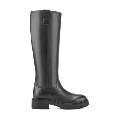 Marc Fisher Ltd Women's Sadler Leather Lug Sole Boot In Black