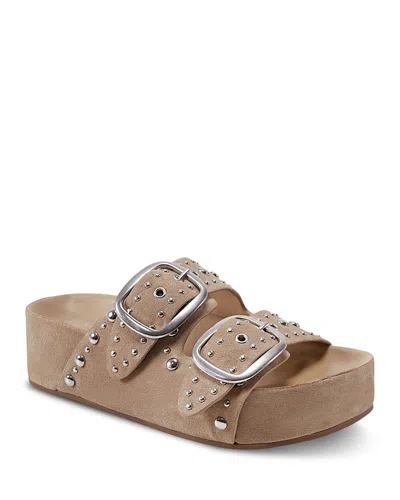 MARC FISHER LTD WOMEN'S SAYGE DOUBLE STUDDED STRAP PLATFORM SANDALS