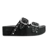 Marc Fisher Ltd Women's Sayge Studded Suede Footbed Sandal In Black