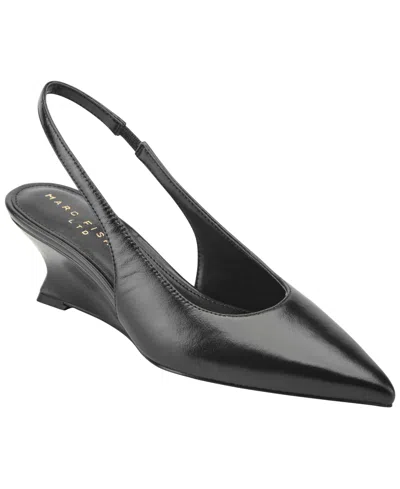 Marc Fisher Ltd Women's Taten Leather Slingback Wedge Pumps In Black