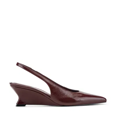 Marc Fisher Ltd Women's Taten Leather Wedge Slingback Pump In Red