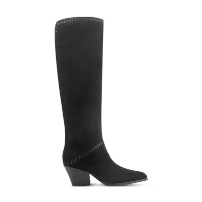 Marc Fisher Ltd Women's Tayla Block Heel Leather Boot In Black