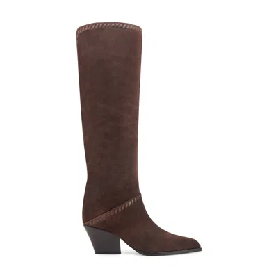 Marc Fisher Ltd Women's Tayla Block Heel Leather Boot In Brown