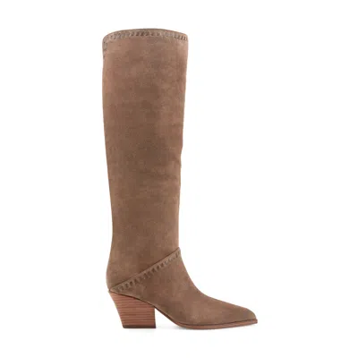 Marc Fisher Ltd Women's Tayla Block Heel Leather Boot In Brown