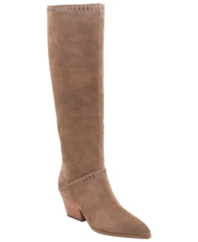 Marc Fisher Ltd Tayla Knee High Western Block Heel Boot In Black