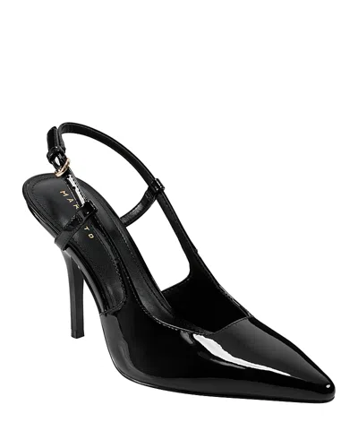 Marc Fisher Ltd Women's Torry Pointy Toe Slingback Dress Pumps In Black Patent Leather