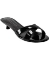Marc Fisher Ltd Tracey Kitten Heel Slide Sandal In Black Patent