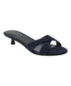 Marc Fisher Ltd Tracey Kitten Heel Slide Sandal In Dark Blue Denim