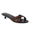 Marc Fisher Ltd Tracey Genuine Calf Hair Kitten Heel Slide Sandal In Brown