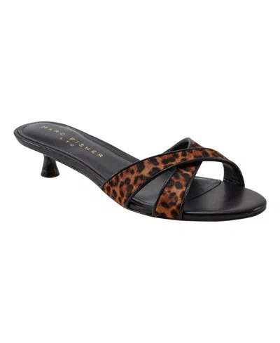 MARC FISHER LTD WOMEN'S TRACEY CRISSCROSS KITTEN HEEL SANDALS