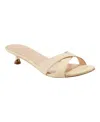 Marc Fisher Ltd Tracey Kitten Heel Slide Sandal In Natural Woven