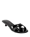 Marc Fisher Ltd Women's Tracey Crisscross Kitten Heel Sandals In Black Patent