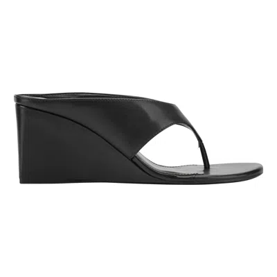 Marc Fisher Ltd Women's Udena Wedge Thong Sandal In Black
