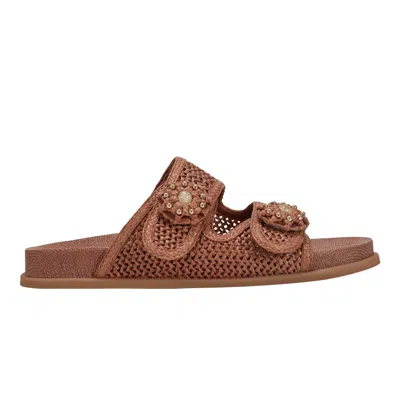 Marc Fisher Ltd Women's Valena Woven Footbed Sandal In Brown