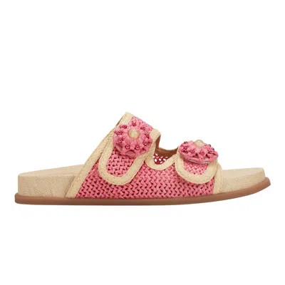 Marc Fisher Ltd Women's Valena Woven Footbed Sandal In Pink