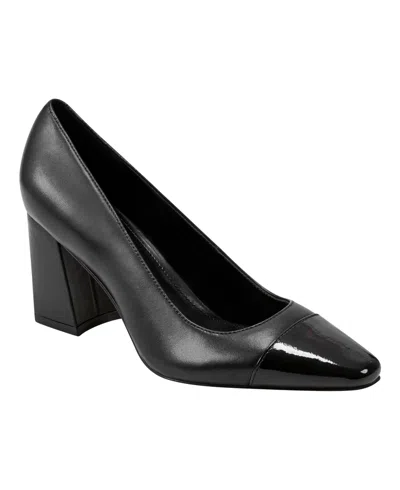 Marc Fisher Ltd Vernie Block Heel Pump In Black Leather Multi