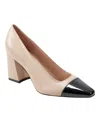 Marc Fisher Ltd Vernie Block Heel Pump In Light Natural Leather Multi