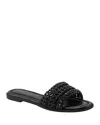 Marc Fisher Ltd Women's Vickee Woven Flat Slide Sandals In Black