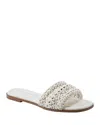 Marc Fisher Ltd Women's Vickee Woven Flat Slide Sandals In Ivory