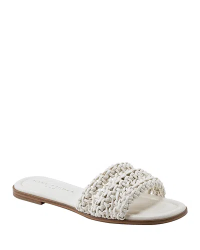 Marc Fisher Ltd Women's Vickee Woven Flat Slide Sandals In Cream