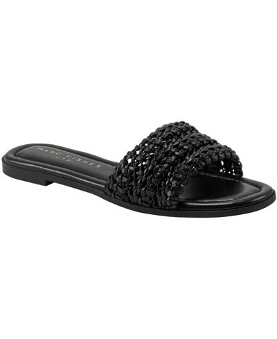 MARC FISHER LTD WOMEN'S VICKEE WOVEN FLAT SLIDE SANDALS