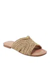 Marc Fisher Ltd Narda Woven Raffia Flat Slide Sandals In Gold