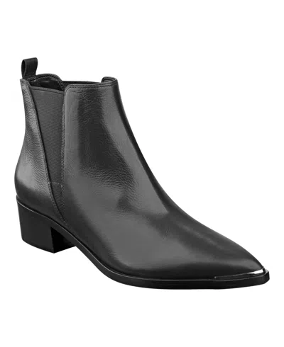 Marc Fisher Ltd Women's Yale Pointy Toe Chelsea Booties In Black Leather