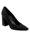 Marc Fisher Ltd Yalina Pointed Toe Block Heel Pump In Black Suede